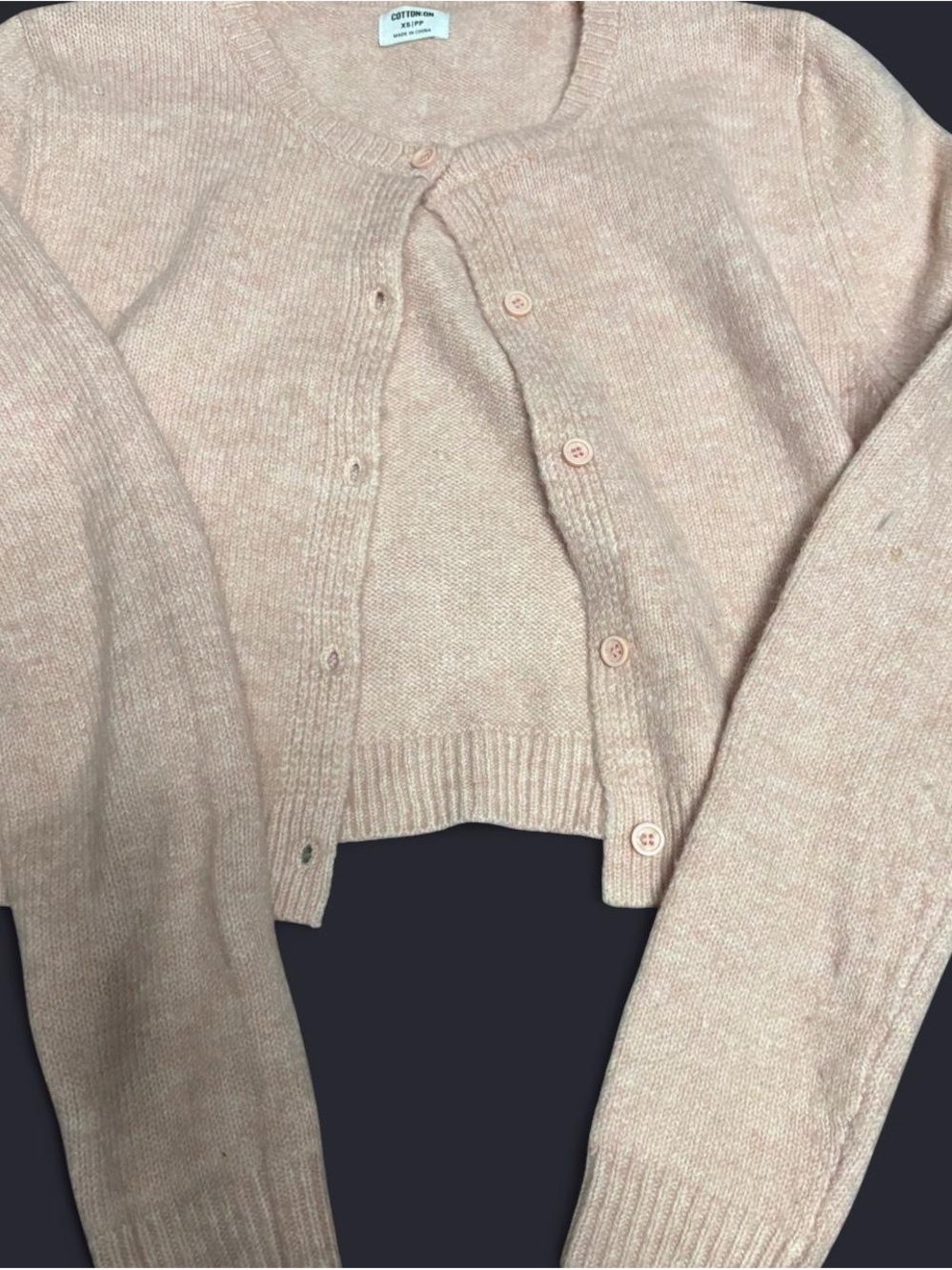 Cotton On Blush Pink Button-Up Knit Cardigan